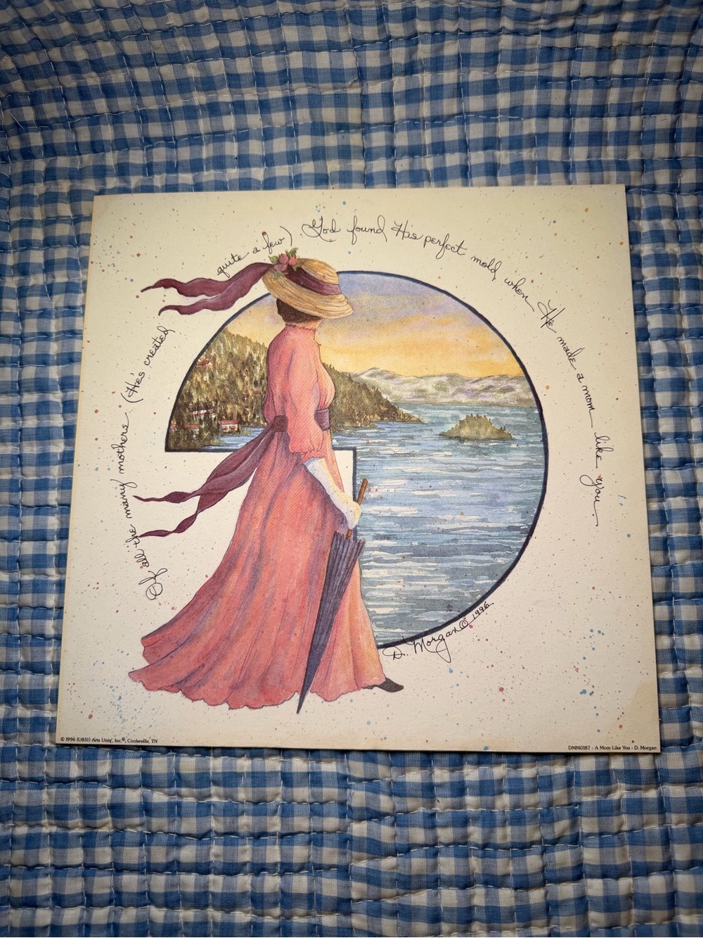 Vintage 1996 D. Morgan "A Mom Like You" Art Print – Mother's Day Poem Lithograph